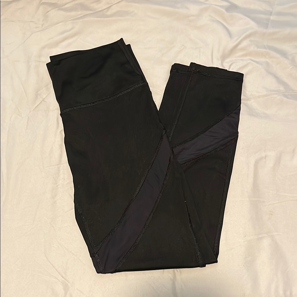Aerie Black Leggings with Breathable Mesh Panels